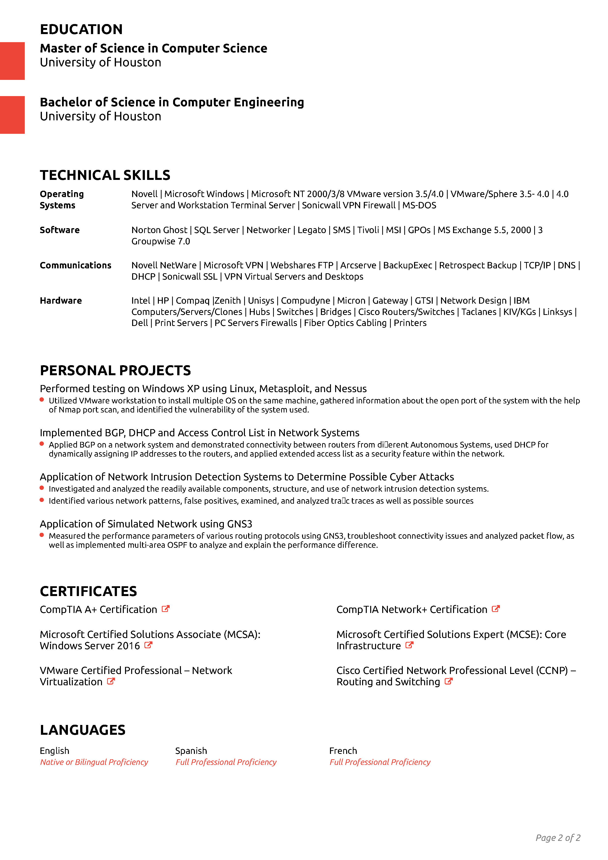 Professional CV Template 2
