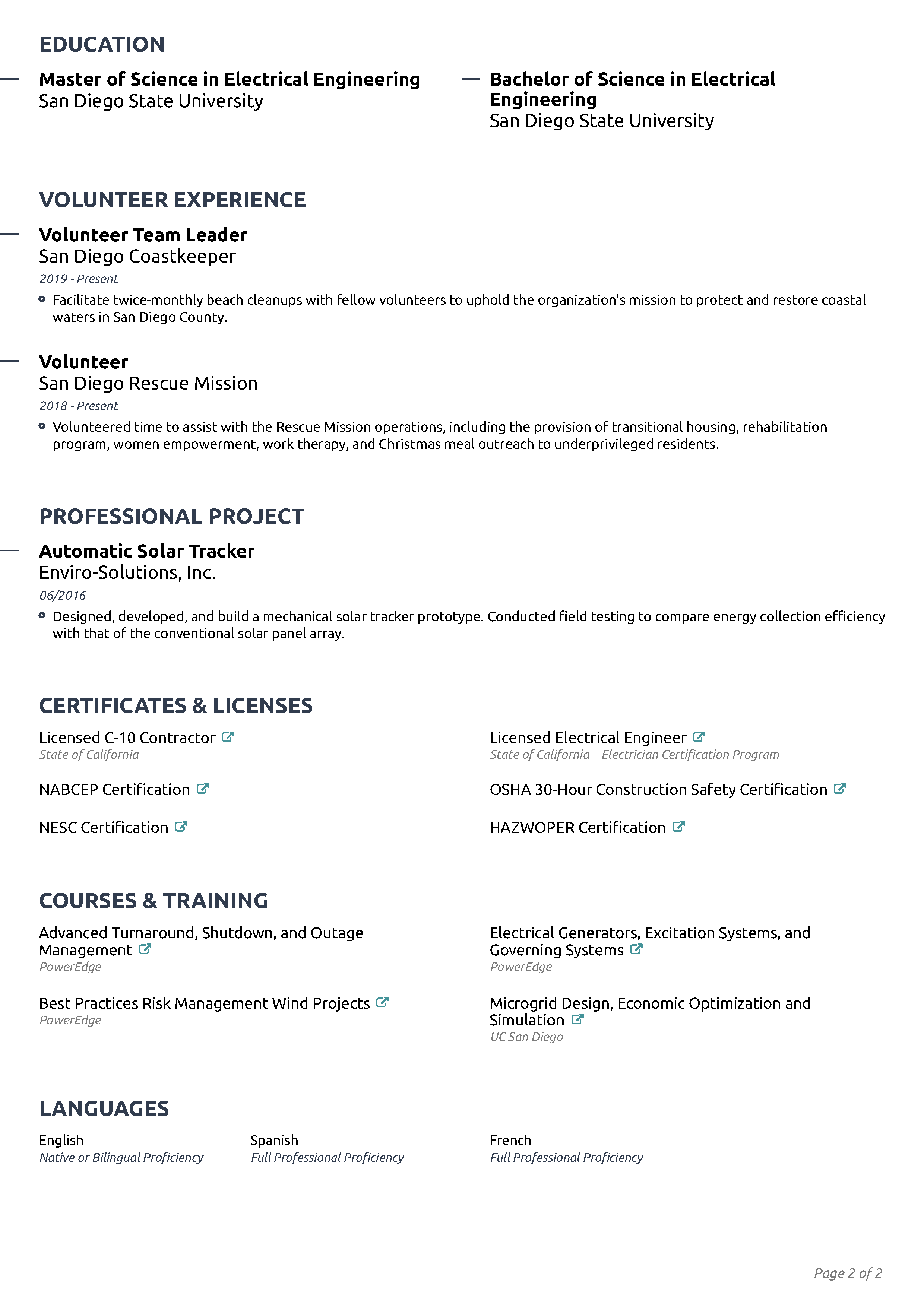 Simple CV Template 2