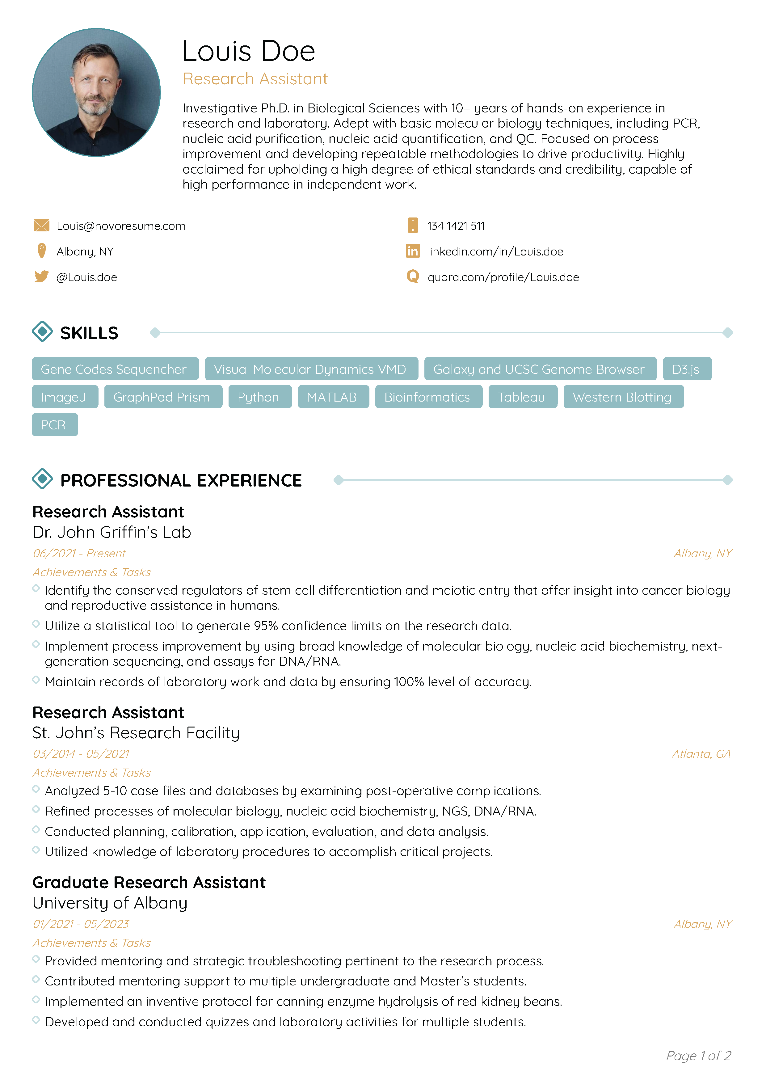 Minimnalist Resume Template 1