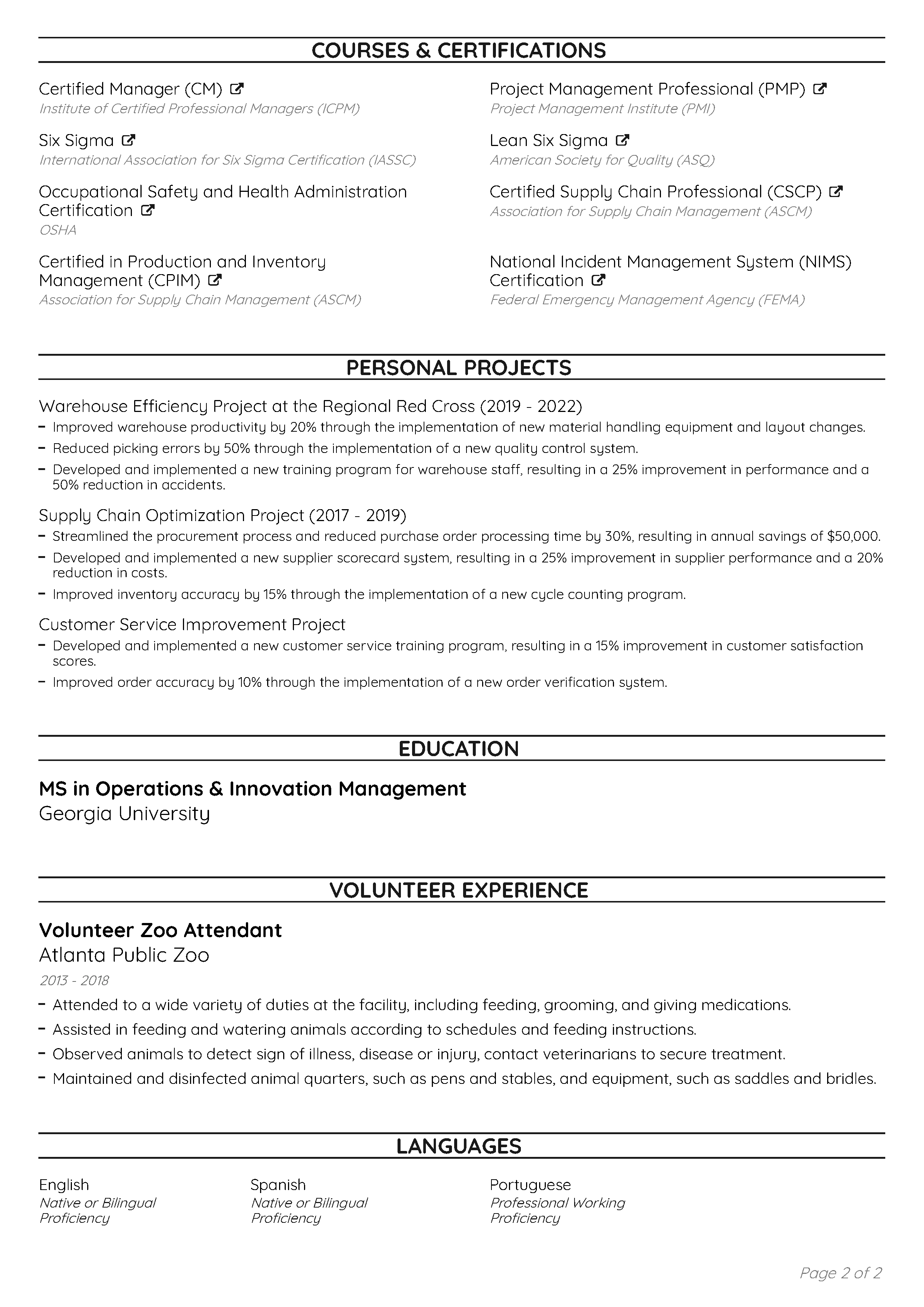 Legacy Resume Template 2