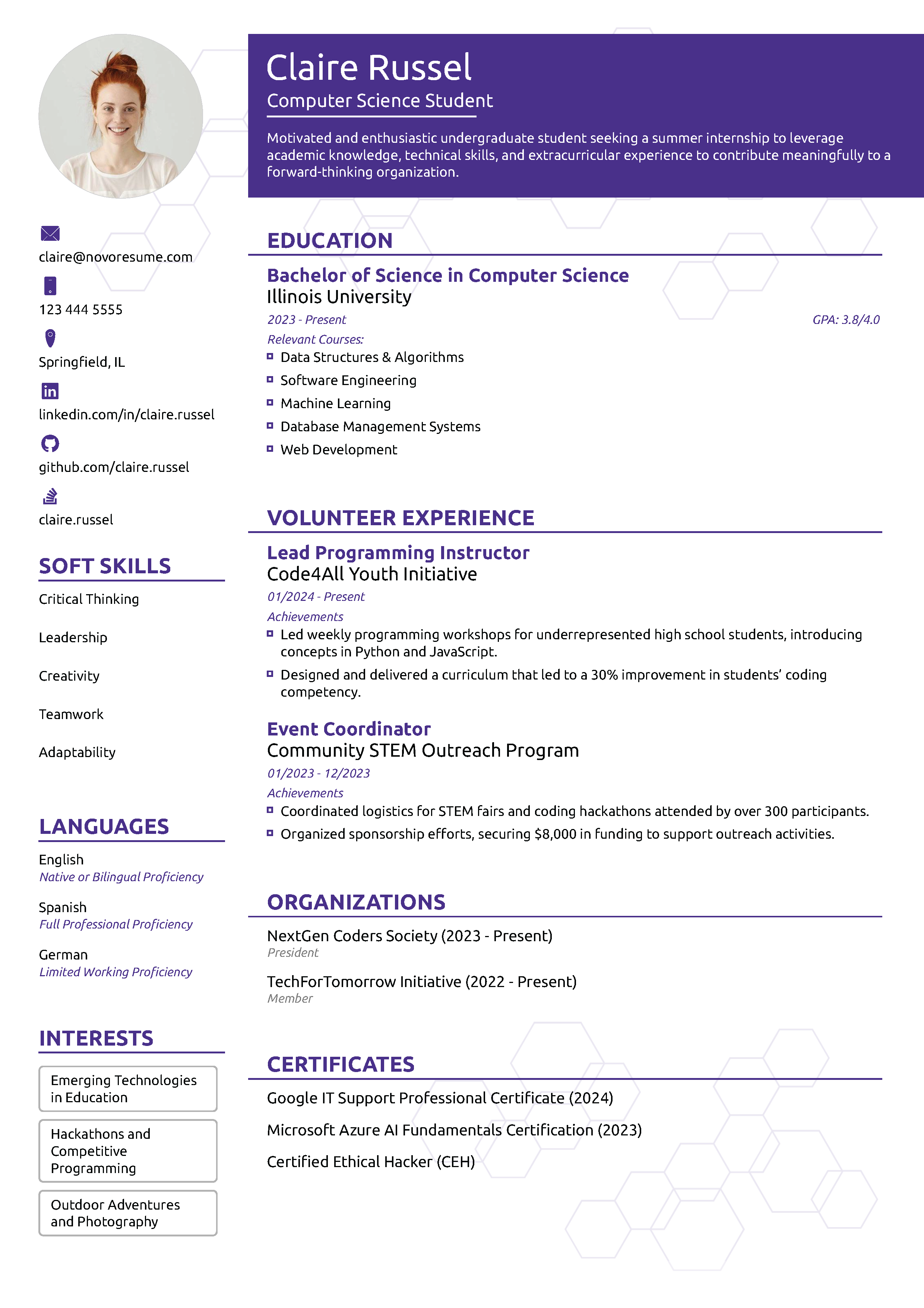 Functional Student Foundation Resume Template
