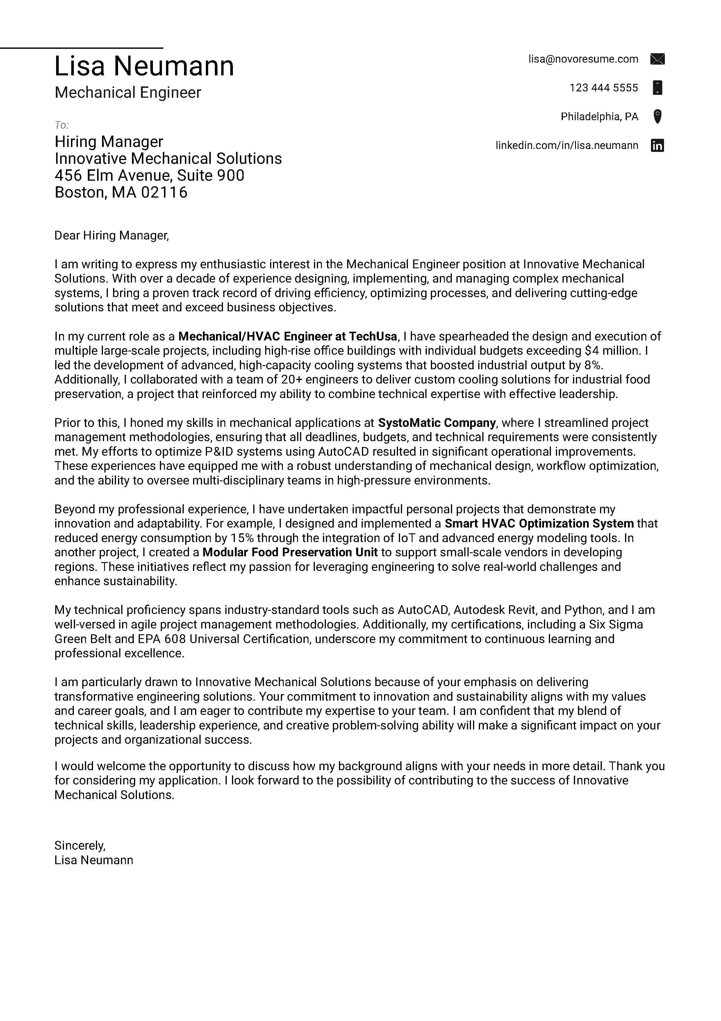 Cover Letter + Resume Simple Template